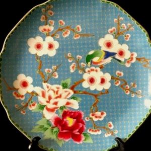 Vintage Bird and Flowers Plate